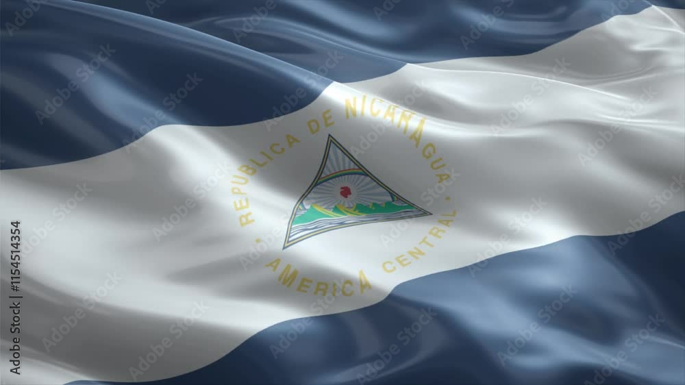 nicaragua country flag waving diagonally