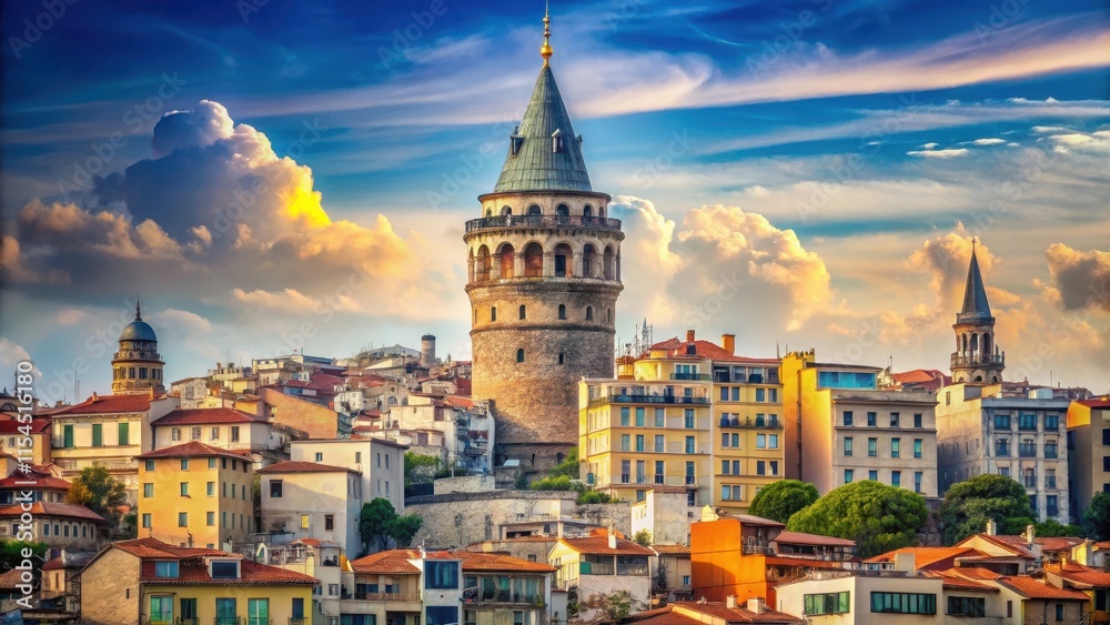 Fototapeta premium Istanbul Galata Tower, verticality, architecture, cityscape