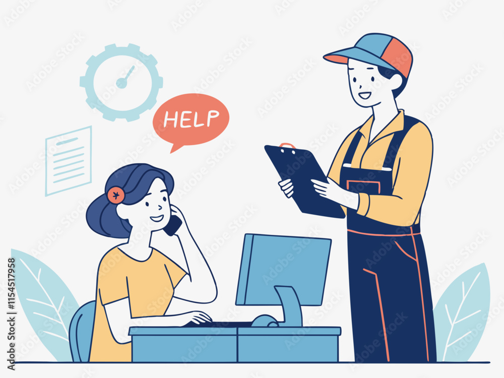 illustration of Technical support and customer service concept illustration of Technical support and customer service concept
