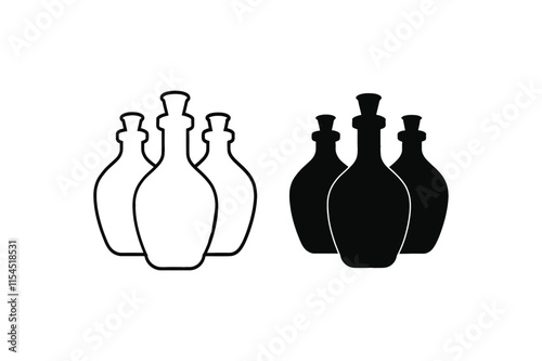 Bottle vector icon Illustration Vector Graphic of Bottle icon. Bottle silhouette, line art design.