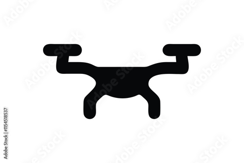 Drone silhouette art isolated. Drone silhouette icon vector Drone simple design Quadro copter icon Drone silhouette icon technology devices.. Vector Illustration. Vector graphic art.