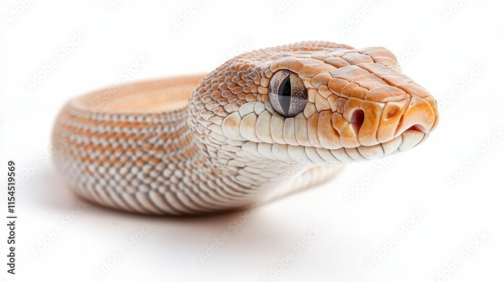 Close up of a venomous snake with scaly skin and piercing eyes Close up of a venomous snake with scaly skin and piercing eyes