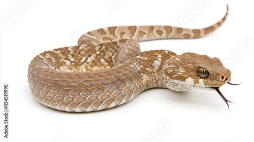 Closeup of a Coiled Venomous Pit Viper Snake in Natural Environment photo