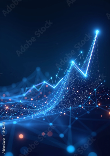 business graphs wave traffic digital connectivity featuring abstract blue background ai cyber