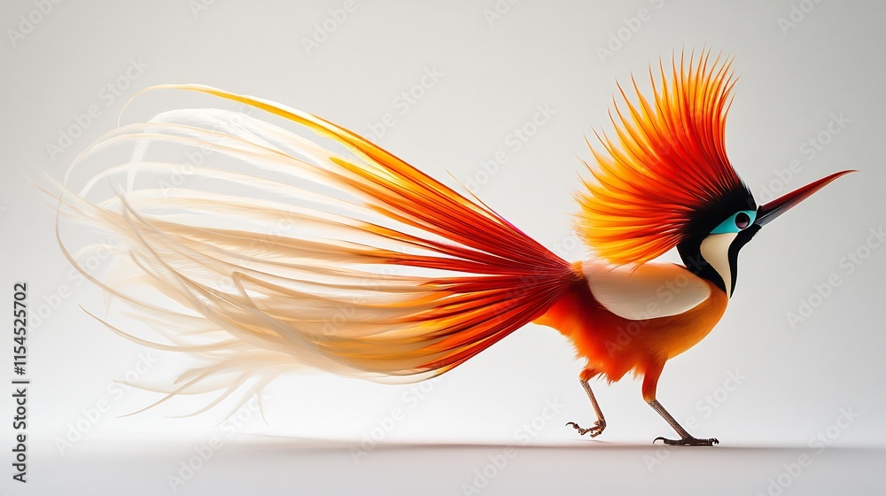 Fototapeta premium Vibrant Paradise Bird: A Digital Masterpiece