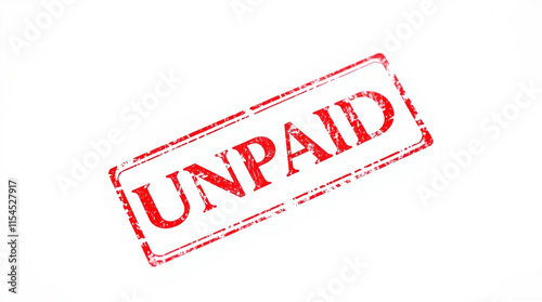 Red Unpaid Rubber Stamp