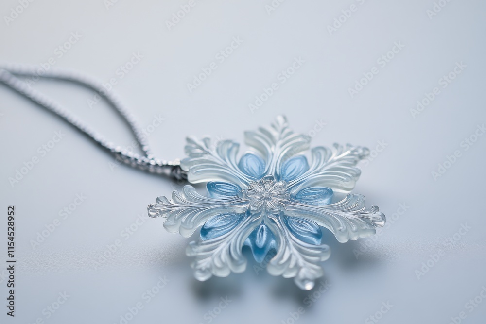 Snowflakes in molecular bloom, diamond white and pale blue, winter twilight Snowflakes in molecular bloom, diamond white and pale blue, winter twilight