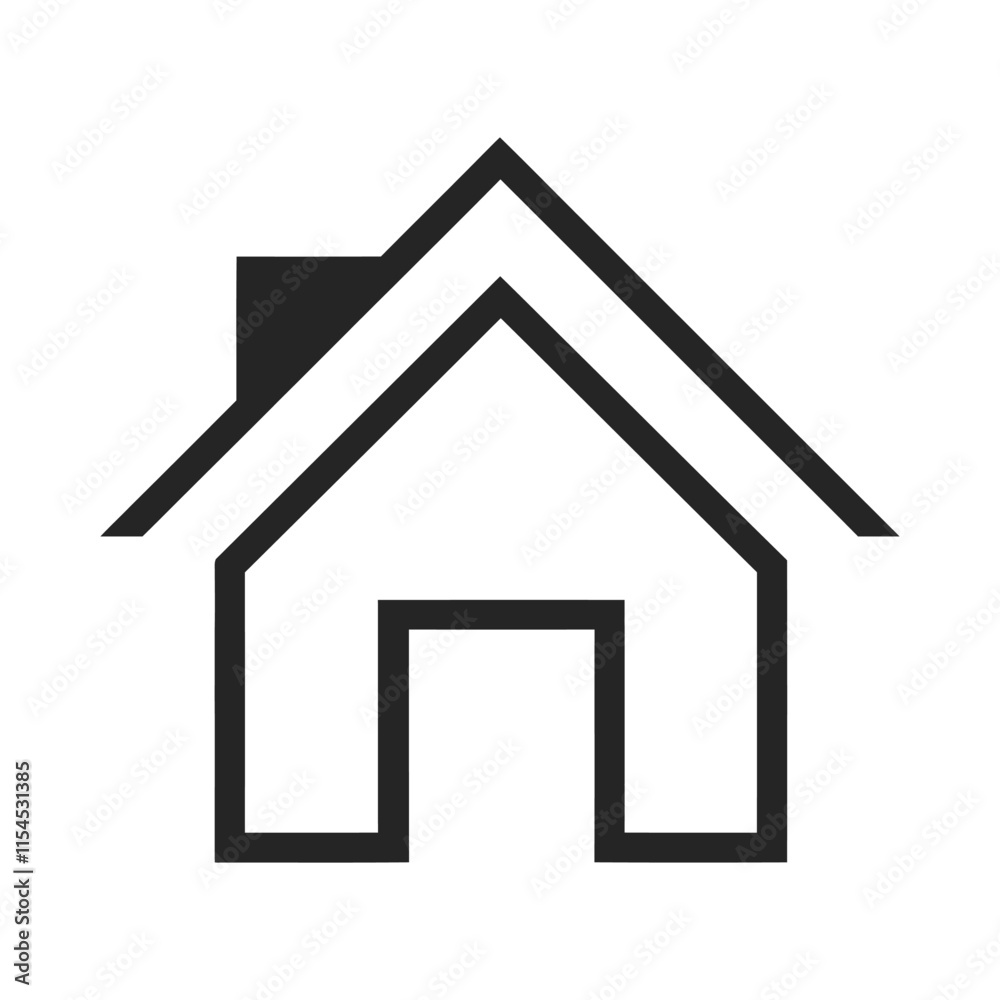 Home icon silhouette vector illustration. Home icon silhouette vector illustration.