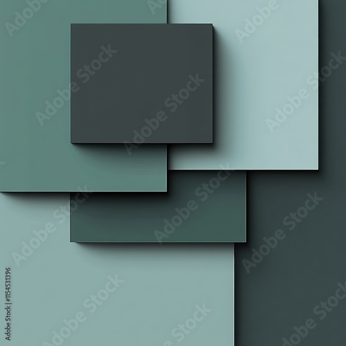 Series of squares of different shades of green