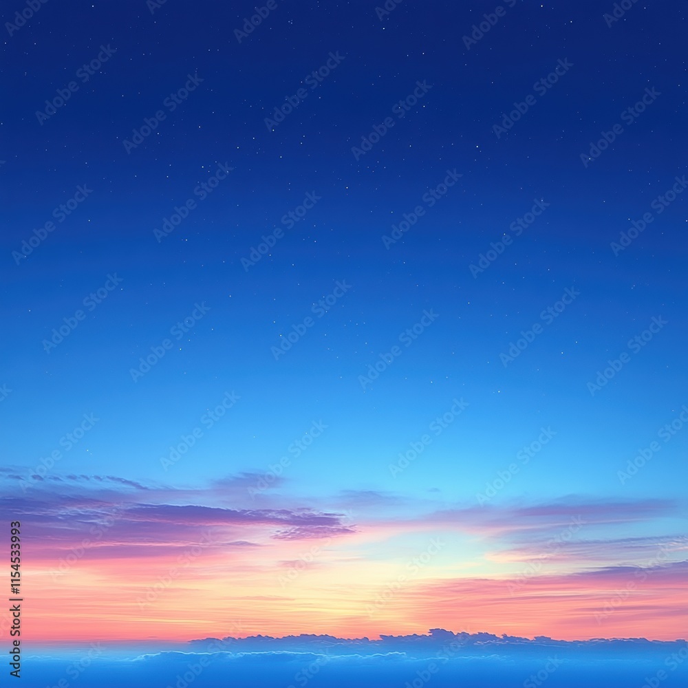 Fototapeta premium Beautiful blue sky with a few clouds and stars