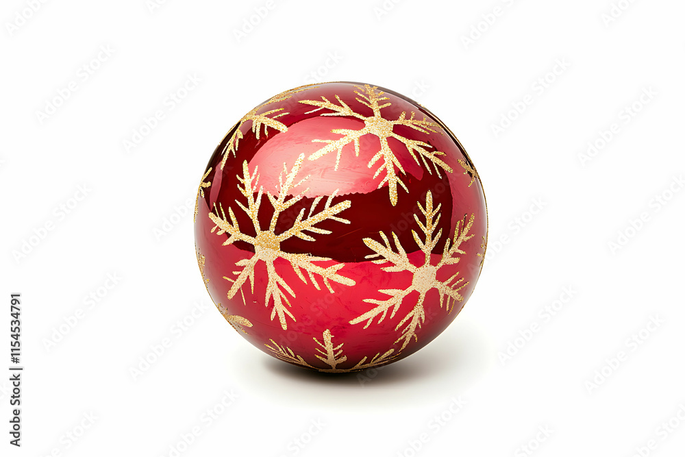 Shiny Red Christmas Ornament with Gold Snowflake Design for Festive Holiday Decorations Shiny Red Christmas Ornament with Gold Snowflake Design for Festive Holiday Decorations