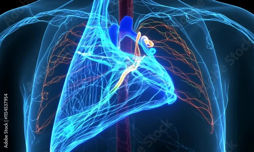 3D Animation of a Healthy Heart with Glowing Electrical Impulses and Detailed Zoom on Aorta and Coronary Arteries