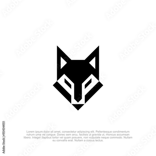 Sleek minimalist, modern, flat and cunning fox head logo, embodying intelligence and agility for a sharp and memorable brand identity