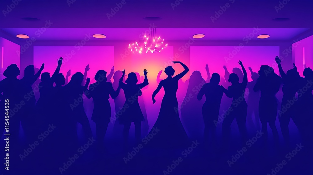 Bride dancing with guests at wedding reception. Bride dancing with guests at wedding reception.