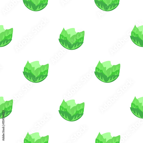 cabbage pattern background. green cabbage seamless pattern. Organic fruit and vegetables pattern background. Green cabbages illustration background.