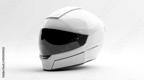 Futuristic White Helmet with Minimalist Curves
