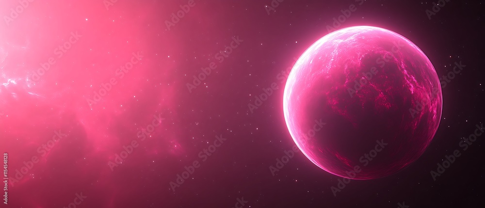 Pink planet in a nebula. Pink planet in a nebula.