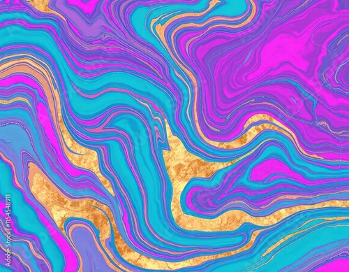 a colorful abstract background with a wavy design in purple, blue and gold,