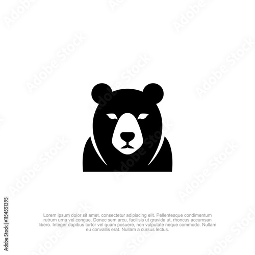 Clean and minimalist bear head logo, showcasing strength and simplicity for a bold yet approachable brand identity