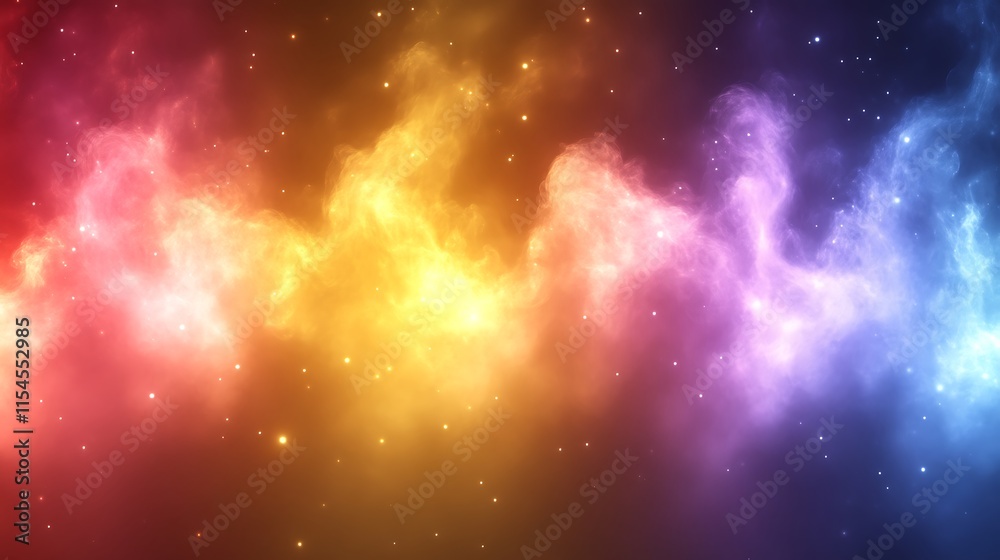 Naklejka premium Colorful nebula cosmic cloudscape.