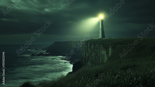 Illuminating Light on Rugged Cliffs at Dusk photo