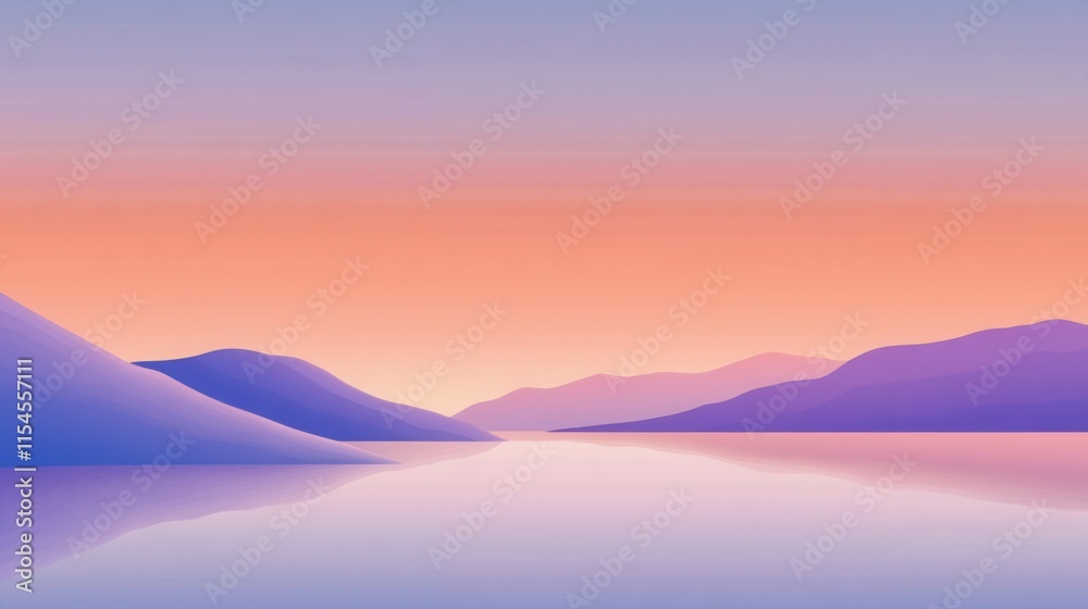 Serene Landscape with Tranquil Water and Soft Pastel Sky at Dusk Serene Landscape with Tranquil Water and Soft Pastel Sky at Dusk
