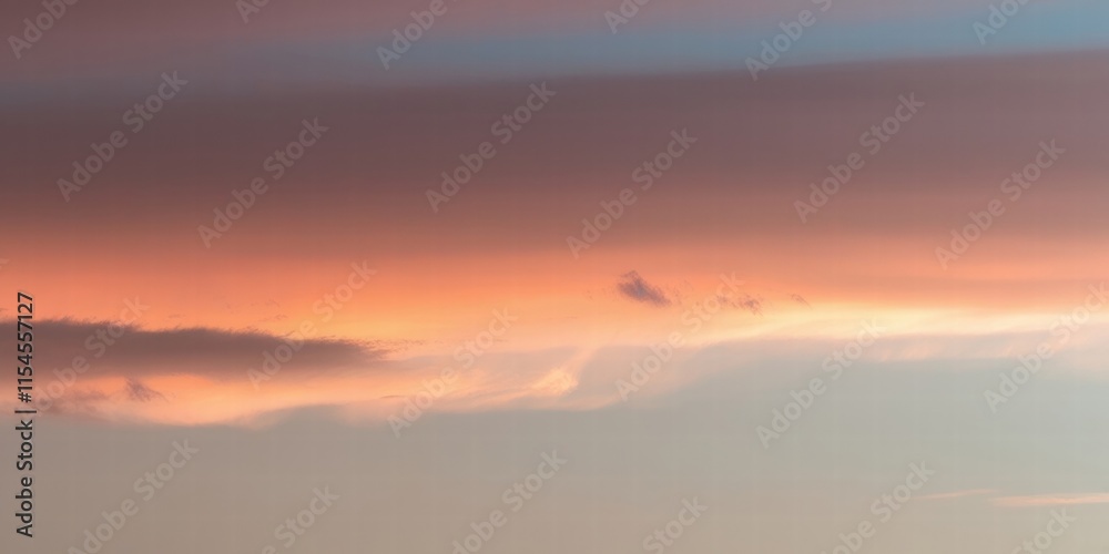 Serene Colorful Skies at Dusk with Soft Clouds and Blue Horizon Serene Colorful Skies at Dusk with Soft Clouds and Blue Horizon