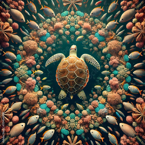 Kaleidescopic turtle photo