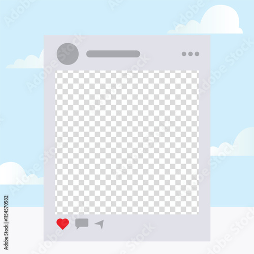Twibbon Social Media Post Template with Transparent Placeholder for Custom Content