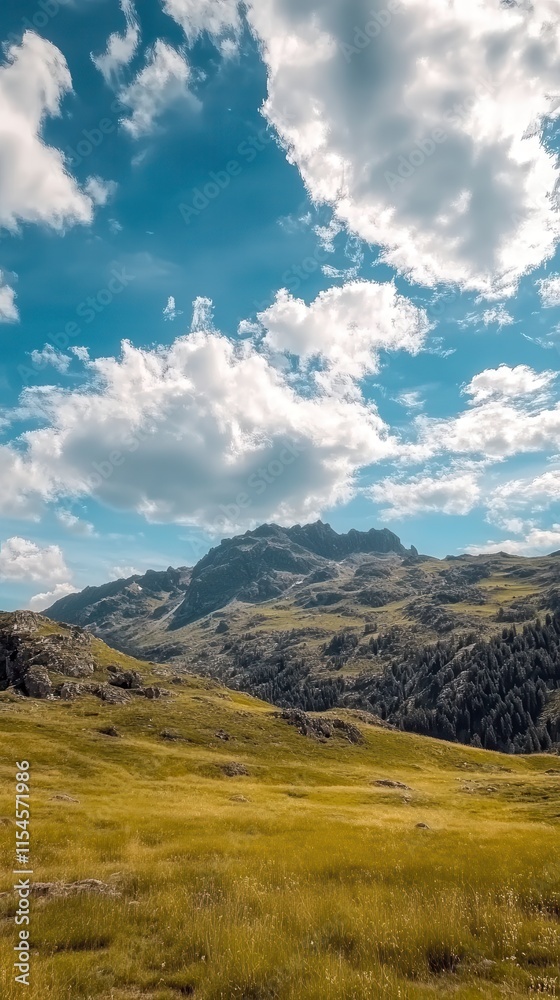Timelapse Capturing Clouds Racing Across a Breathtaking Mountain Landscape Under a Vibrant Blue Sky. Generative AI Timelapse Capturing Clouds Racing Across a Breathtaking Mountain Landscape Under a Vibrant Blue Sky. Generative AI