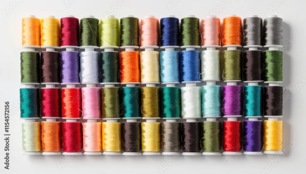 Colorful spool of threads on a white background Colorful spool of threads on a white background
