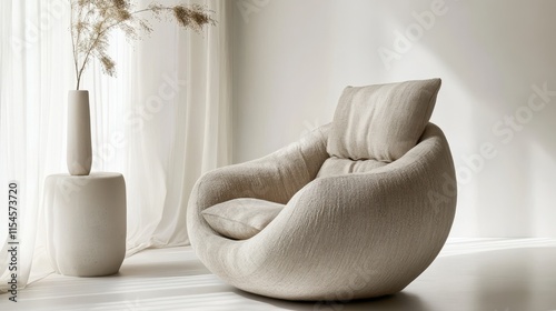 Elegant Contemporary Chair in Neutral Tones