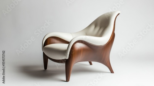 Elegant Lounge Chair with Sculptural Backrest Design