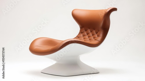 Elegant Lounge Chair with Sculptural Backrest Design