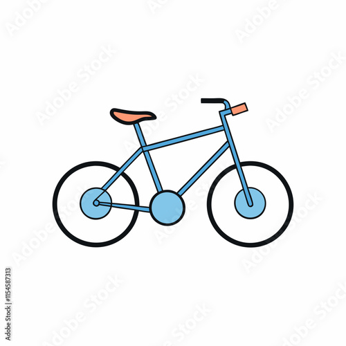 blue bicycle isolated on white background