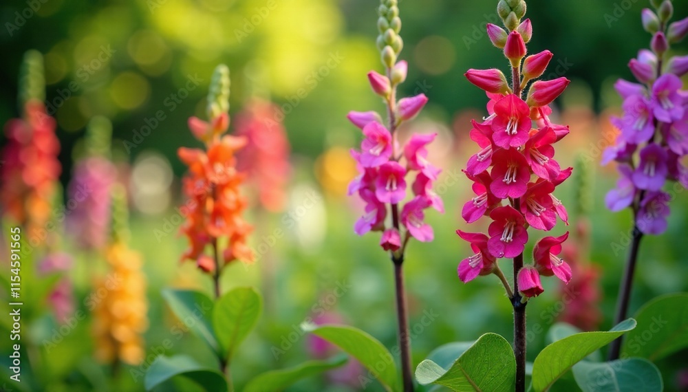Colorful flowers of Penstemon digitalis in a summer garden, summer, wildflowers, digitalis Colorful flowers of Penstemon digitalis in a summer garden, summer, wildflowers, digitalis