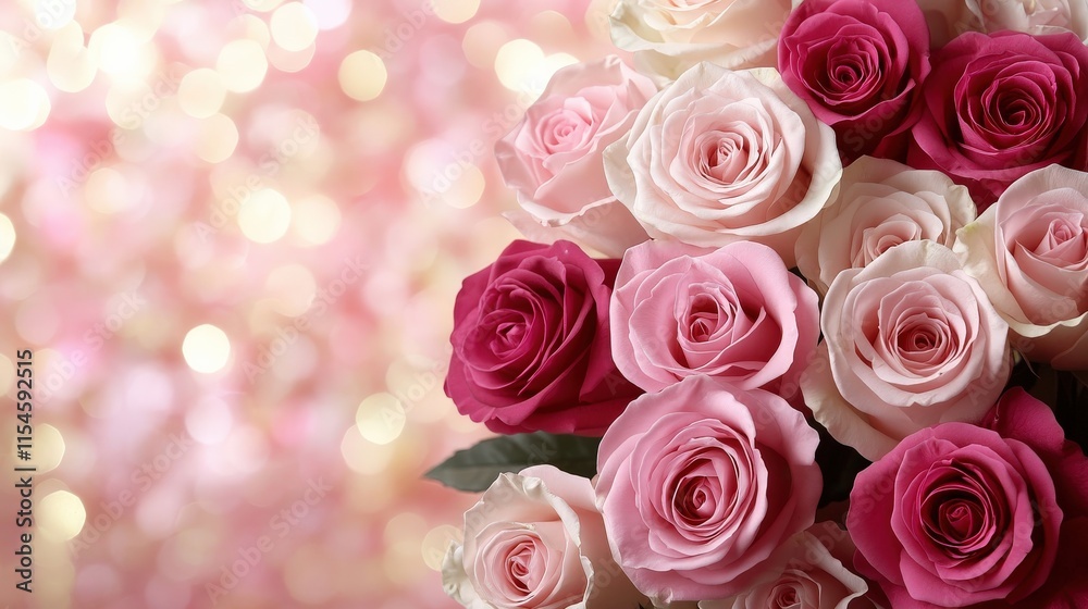 Valentine's Day or Wedding Background with Beautiful Roses. Concept for a romantic party invitation or love message. Premium and luxurious Ai-Generative.
Valentine's Day or Wedding Background with Beautiful Roses. Concept for a romantic party invitation or love message. Premium and luxurious Ai-Generative.