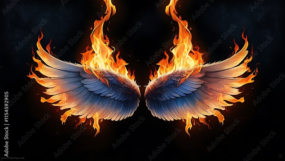 Fototapeta premium fiery heart on fire