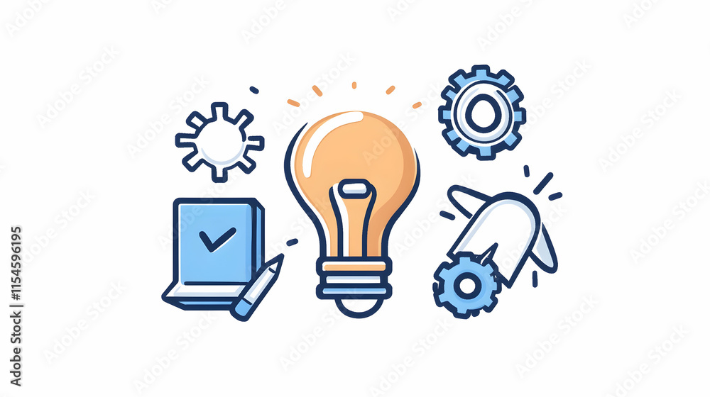 Idea, innovation, process, gears, airplane, checklist, background, website, business. Idea, innovation, process, gears, airplane, checklist, background, website, business.