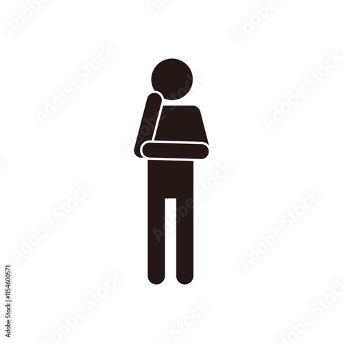 考える人のピクトグラムアイコン