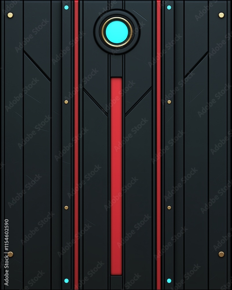 Abstract Black Panel With Red And Teal Accents Abstract Black Panel With Red And Teal Accents