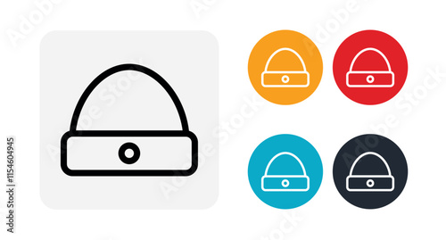 Free Download Winter hat outline icon illustration isolated vector sign symbol - GFXLoad