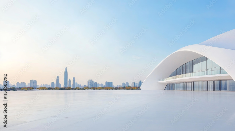 Obraz premium Background of Modern Urban Architecture Square