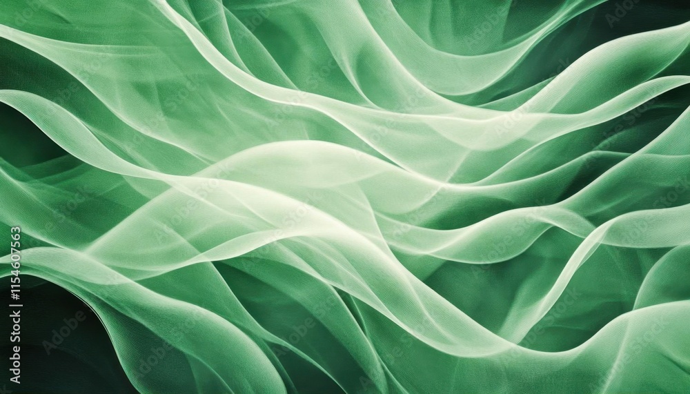 Fototapeta premium Abstract green waves creating a serene and fluid visual effect.