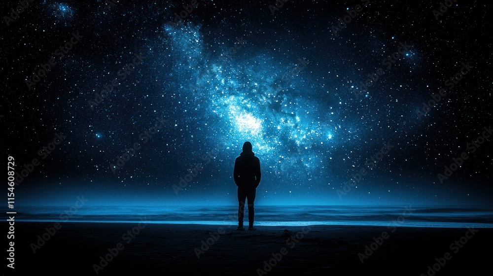 Solitude Under a Celestial Canvas: A Night on the Beach Solitude Under a Celestial Canvas: A Night on the Beach