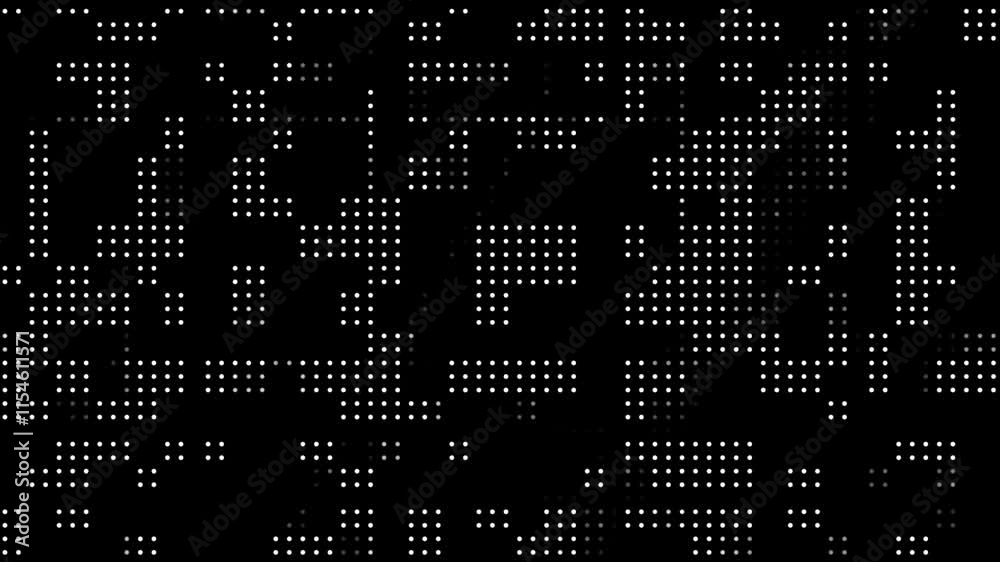 digital hi tech dots flickering texture loop animation, vintage style halftone dotted textured abstract background