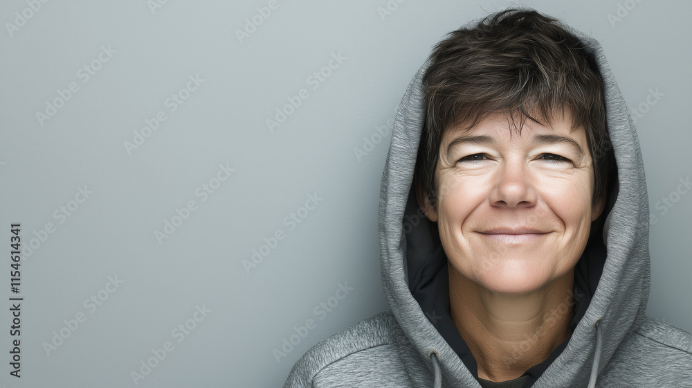 40代、女子、パーカー