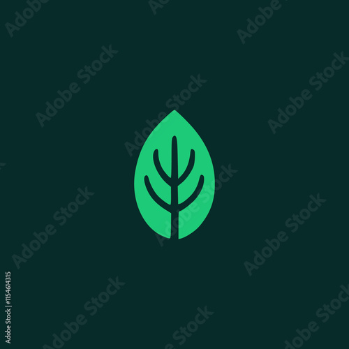 basil leaf plant nature logo vector illustration template design