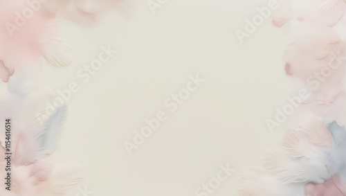 Delicate Pastel Feathers Frame A Soft Background