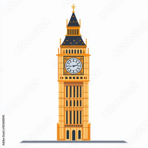 A tall clock tower with a large clock face and a spire. Generative AI